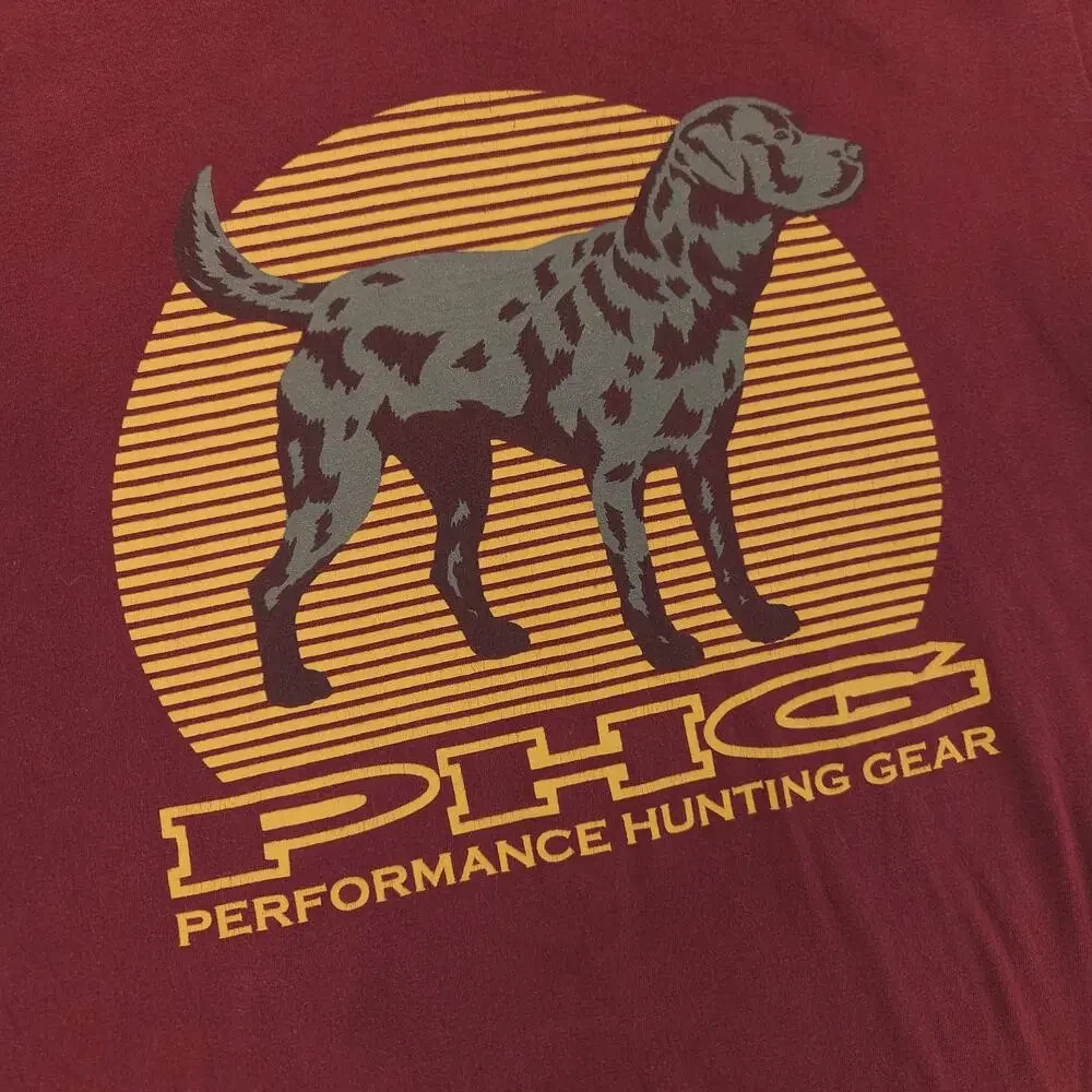 Columbia PHG Casual Short Sleeve Crew Neck Graphic T Shirt Mens Size M Maroon